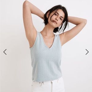 Madewell jacquard peekaboo back crop top faded shale